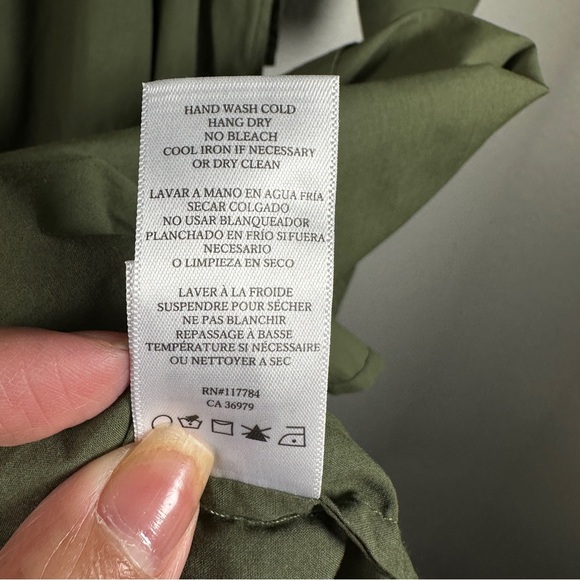 Rails Maple Olive‎ Smoke Midi Dress Smocked Waist Boho Cottagecore Chic Size S - Picture 16 of 16